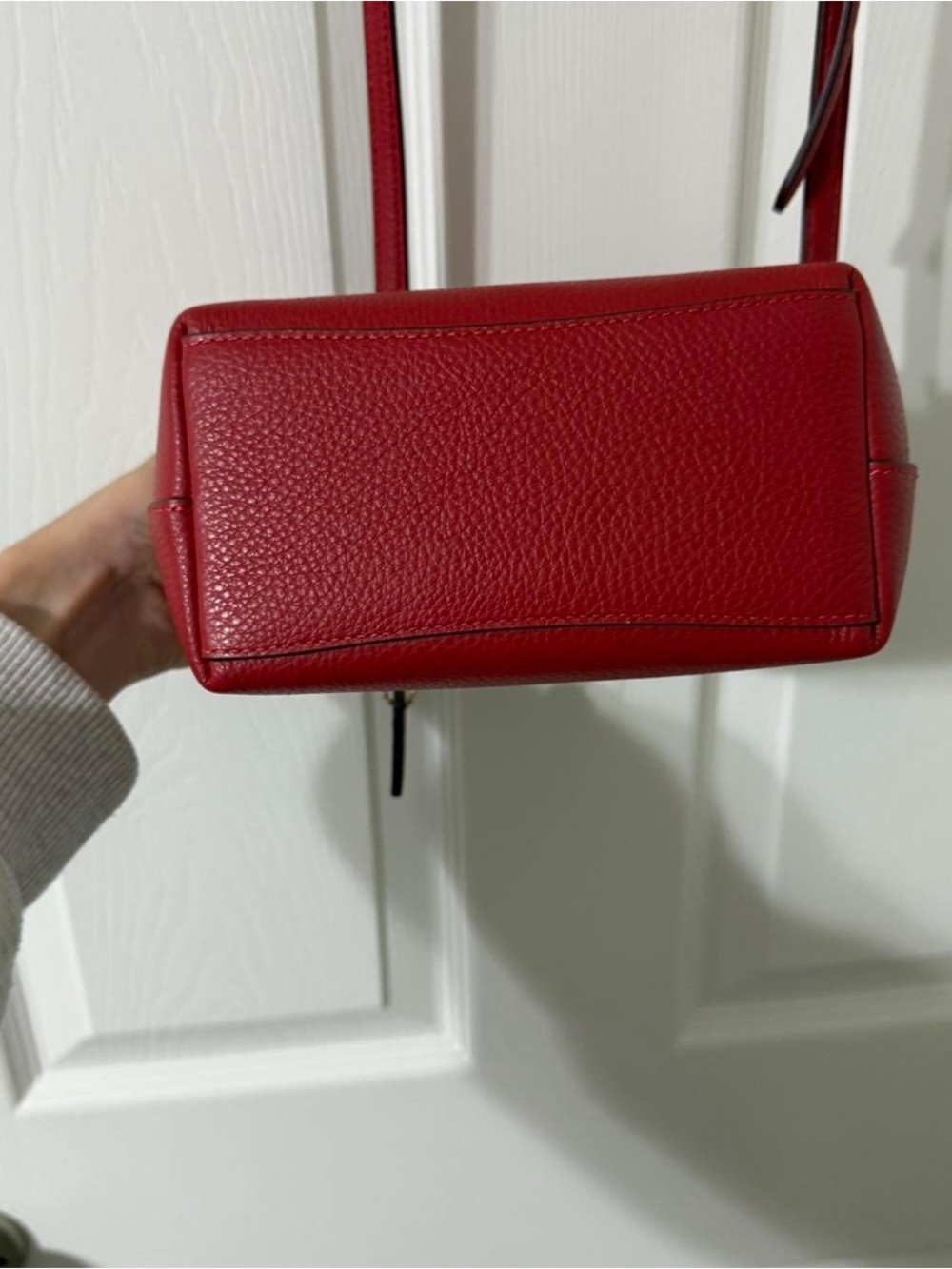 Coach Red Pebbled Leather Mini Tote with Gold Hardware - Picture 3 of 6